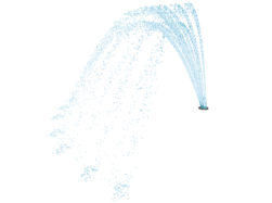 jets of spraying water in crown shape