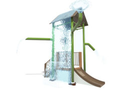 Water playground with canopy for fun aqua play