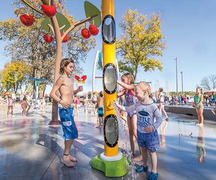 interactive water play feature