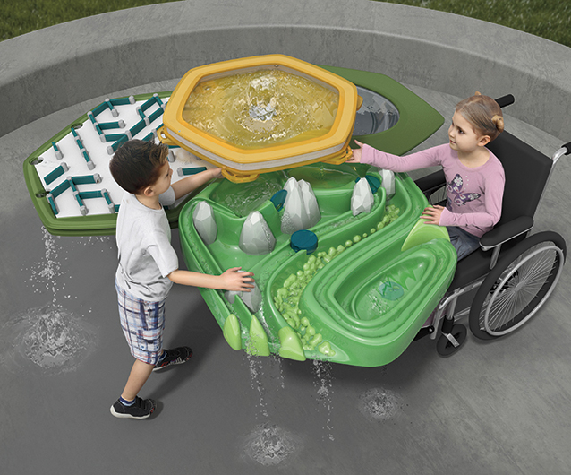 Children of all abilities on the sensory water table