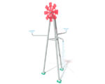 Wind mill-shaped water sprayer for splash pads