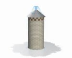 Brick silo themed splash play feature from Aquatix