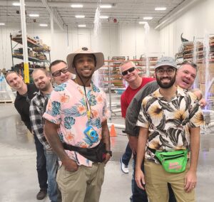 Aquatix Employees on dress-up day in the shop