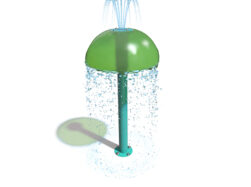 render of acrylic tot shower dome splash pad feature by Aquatix