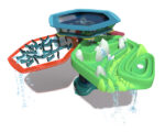 Interactive STEM water table for kids with three stations