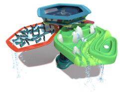 Interactive STEM water table for kids with three stations