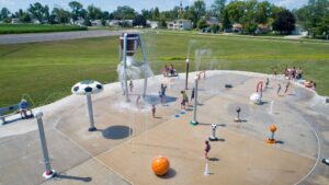 Fairfax Splash Pad sports-themed water park