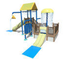 Multi-Level Climb and Slide is an interactive splash pad feature with multiple activities