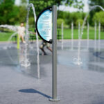 Render of user sign for splash pads with how-to instructions