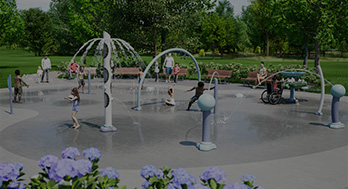 WhirlFlex splash pad feature from AquaSmart Package J by Aquatix