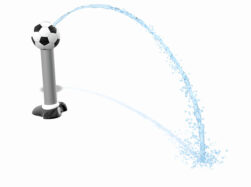 render of aim n spray soccer ball water feature