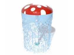 render of mushroom dome water feature