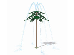 Render of Pine Tree Shower spray park feature