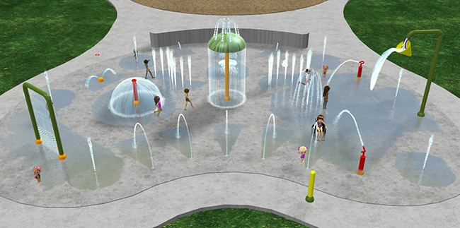 Nature Trail splash pad 3D render
