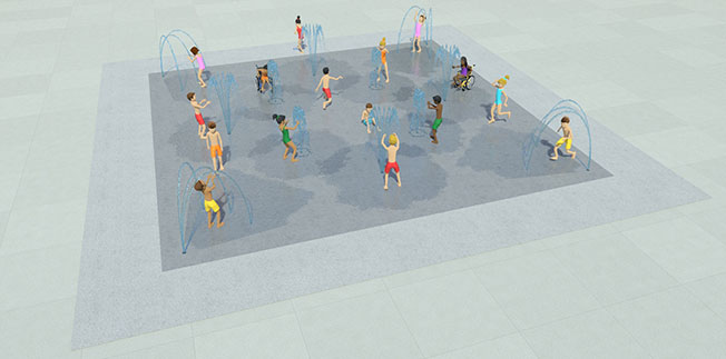 3D render of Jekyll Island splash pad