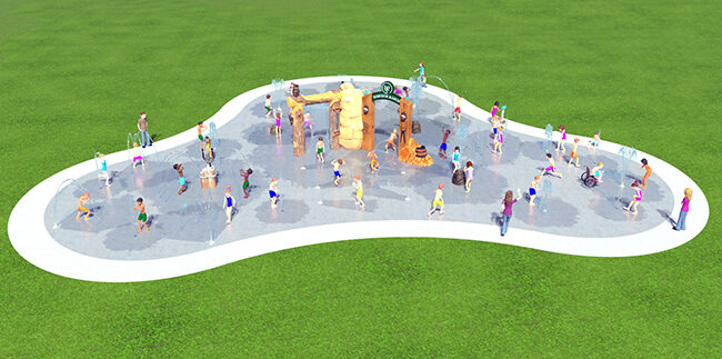 3D render of Palmetto Park - Babcock Ranch splash pad