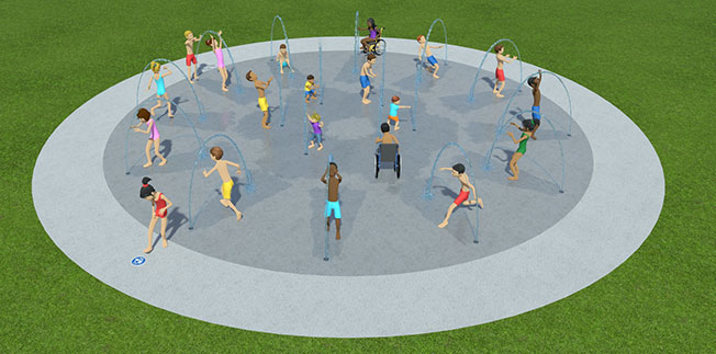 3D render of Tanger Outlets of Savannah splash pad
