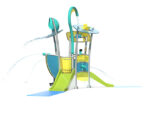 3D render of HydraHub1 water play structure