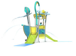 3D render of HydraHub1 water play structure