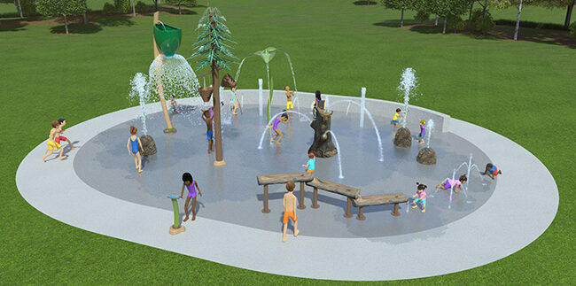 3D rendering of Victory Park splash pad in Minneapolis