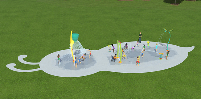 3D Rendering of KidVenture splash pad