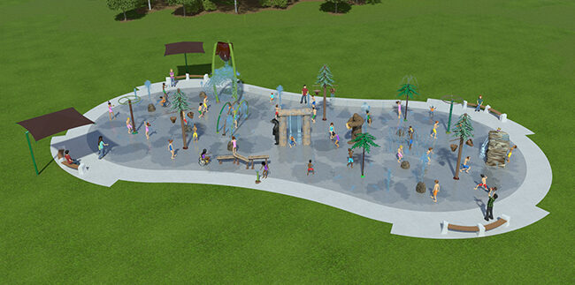3D rendering of Snoqualmie Community Park Splash Pad