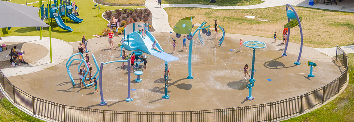 Harbin Park splash pad hero image