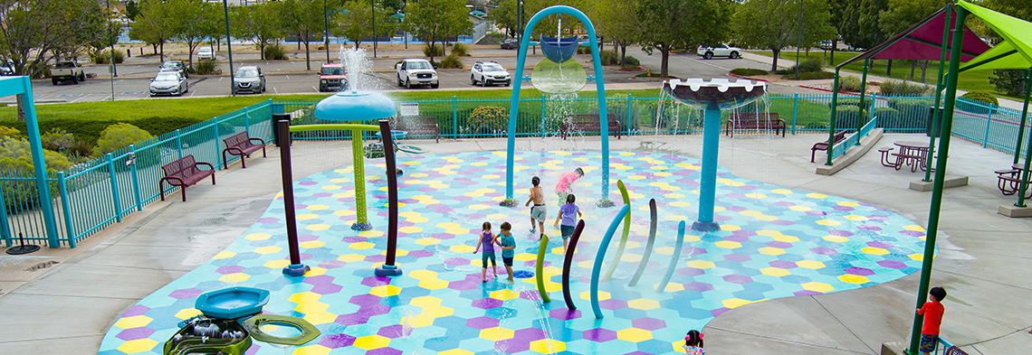 Manzano Mesa Park splash pad hero