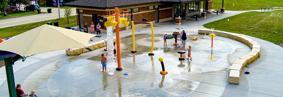 Memorial Park splash pad in Wisconsin