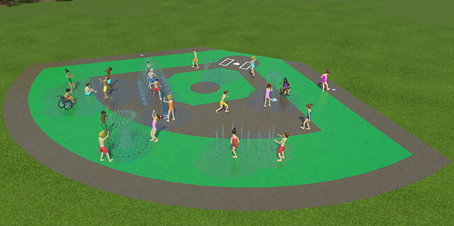 3D rendering of Beebe Splash pad in Arkansas