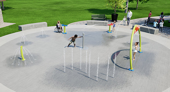 AquaSmart Package A splash pad rendering 
