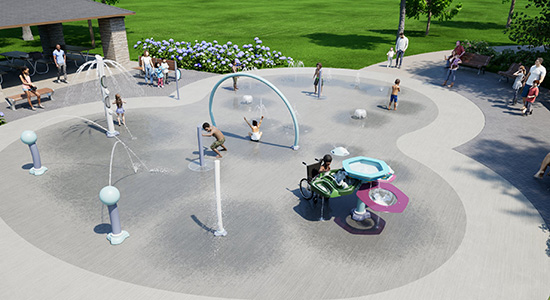 Overhead view of AquaSmart K package from Aquatix by Landscape Structures