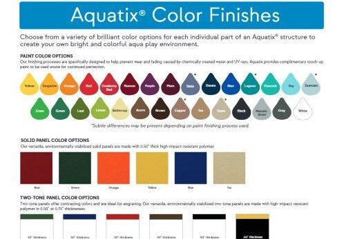Cover of the Color Finishes sell sheet from Aquatix