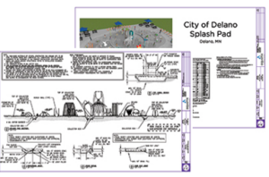 Example construction documents for an Aquatix splash pad