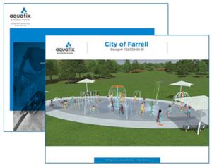 Example of a design proposal for a splash pad from Aquatix