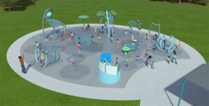 3D rendering of Harbin Park splash pad