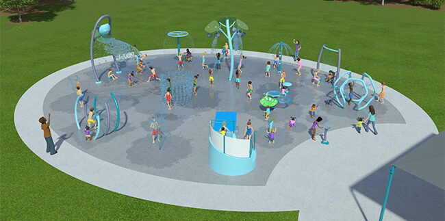 3D rendering of Harbin Park splash pad