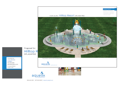 Sample of a concept design and budgetary analysis of a splash pad project